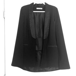 Asos Black Cape Blazer with Satin Lapel